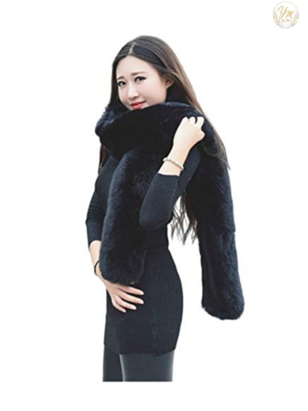 Faux Fur Collar Winter Warm Wrap Stole Scarf Shawl Shrug
